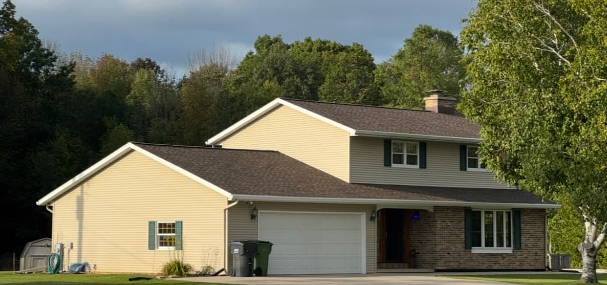 Completed roofing project near Denmark Wisconsin