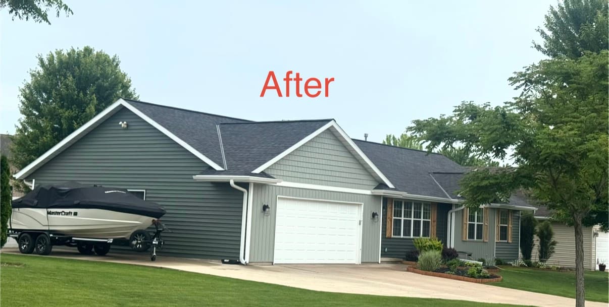 Completed roofing project near De Pere Wisconsin