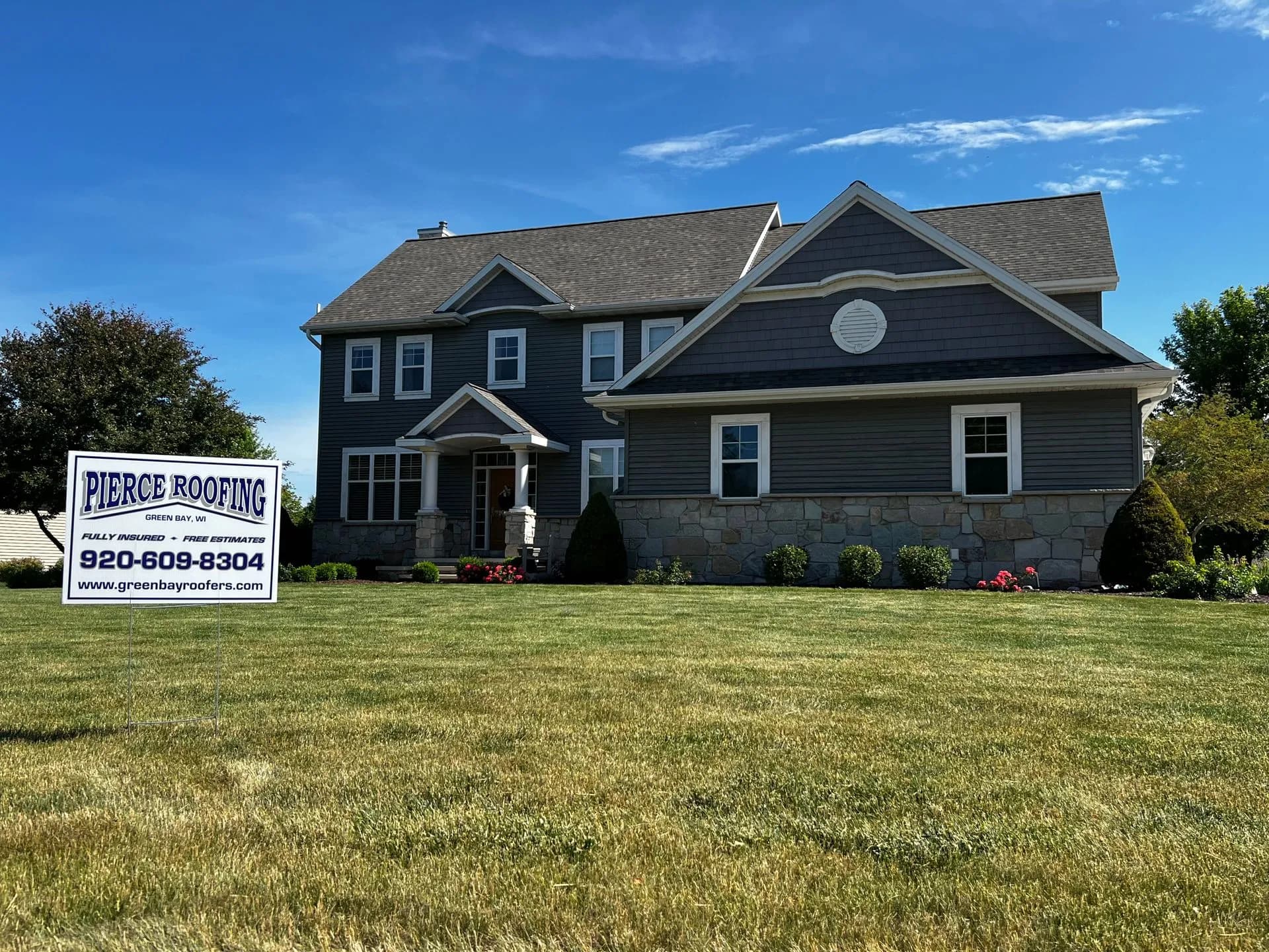Completed roofing project near Ledgeview Wisconsin