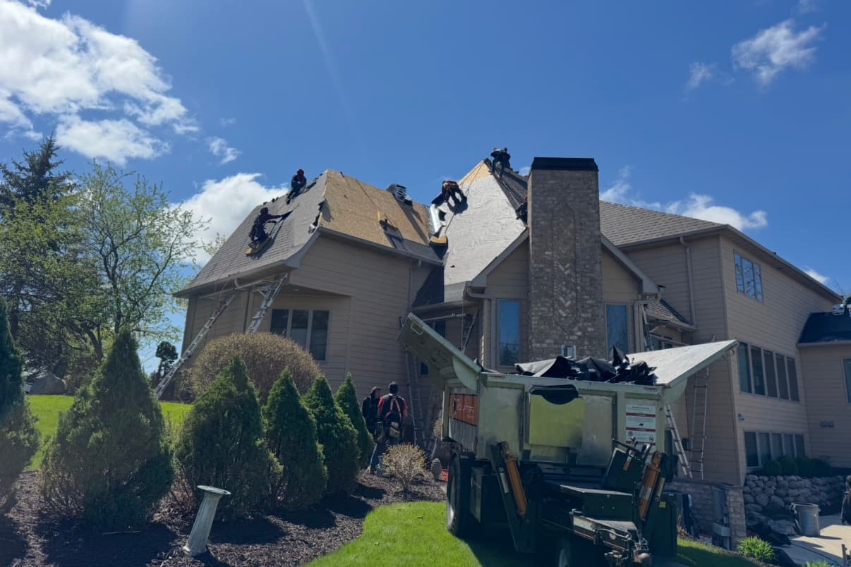 Storm damage roof repair by Pierce Roofing