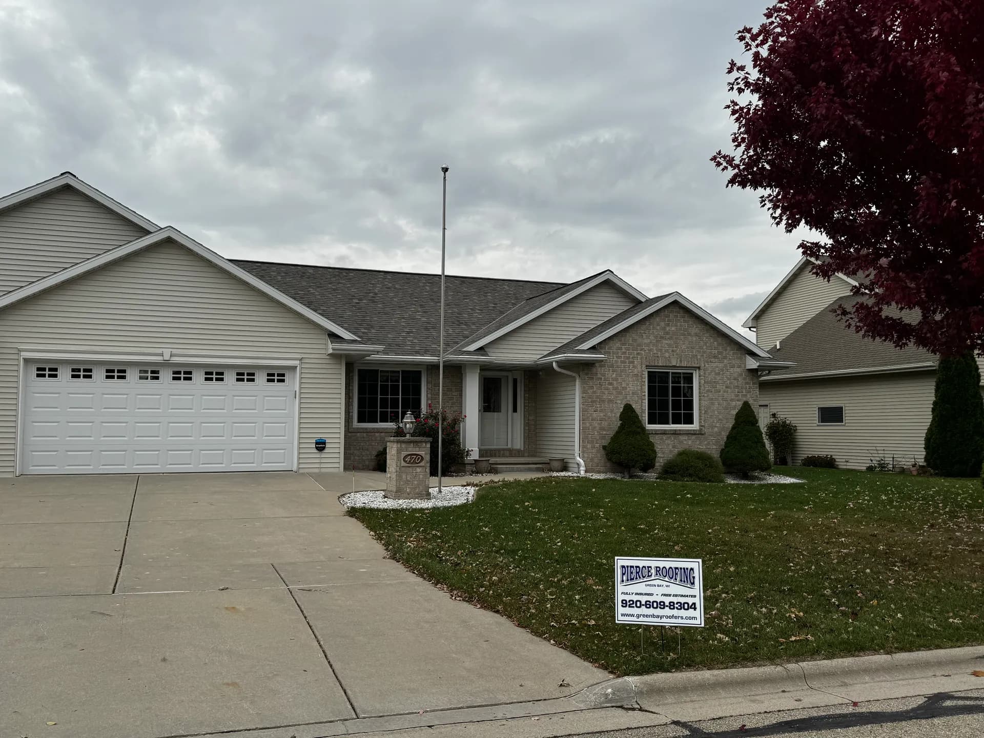 Completed roofing project near Hobart Wisconsin