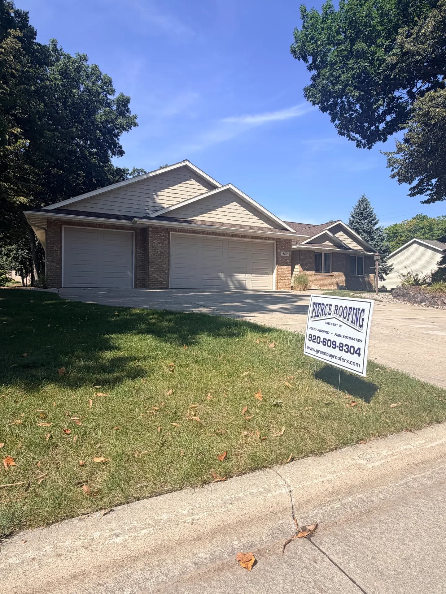 Completed roofing project near Ledgeview Wisconsin